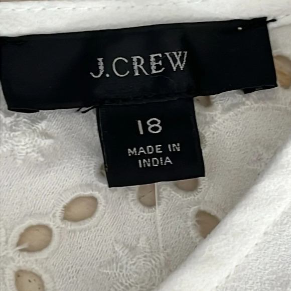 J. Crew Laser Cut Eyelet Dress in 365 Crepe in White - NEW - Size 18 - Picture 6 of 12